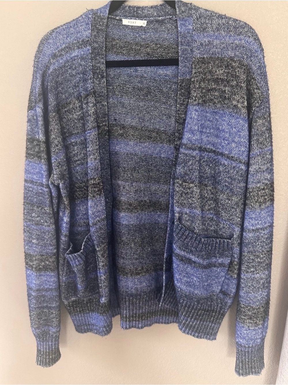 6397 knit space knit blue sweater size xs